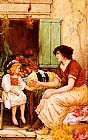 Oliver Rhys A Young Lacemaker painting